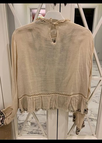 Nakışlı bohem bluz - Görsel 4