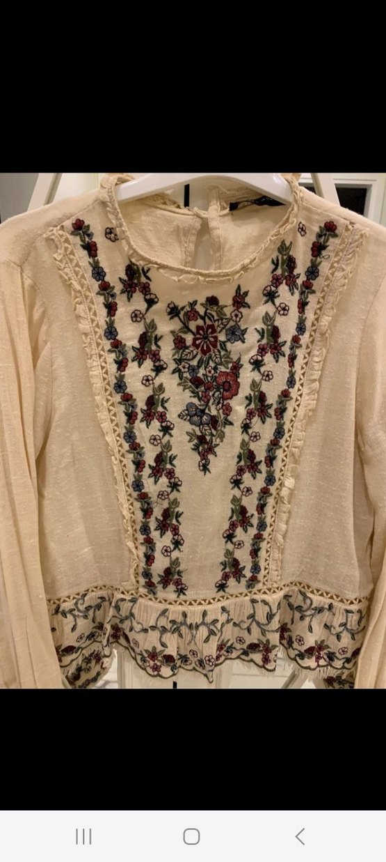 Nakışlı bohem bluz - Görsel 3