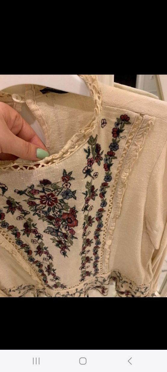 Nakışlı bohem bluz - Görsel 5