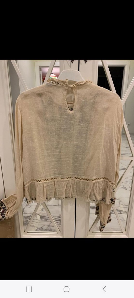 Nakışlı bohem bluz - Görsel 4