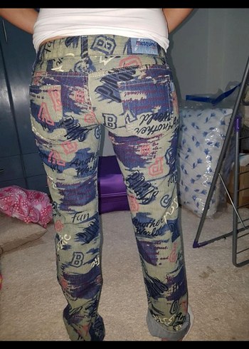 Kadın Kamuflaj Desenli Kemerli Pantolon - Görsel 3