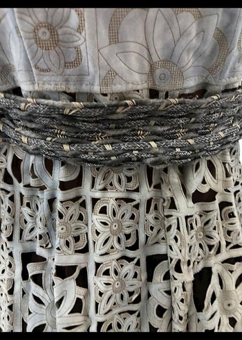 Nakışlı, Kemerli Bohem elbise veya trenckot - Görsel 4