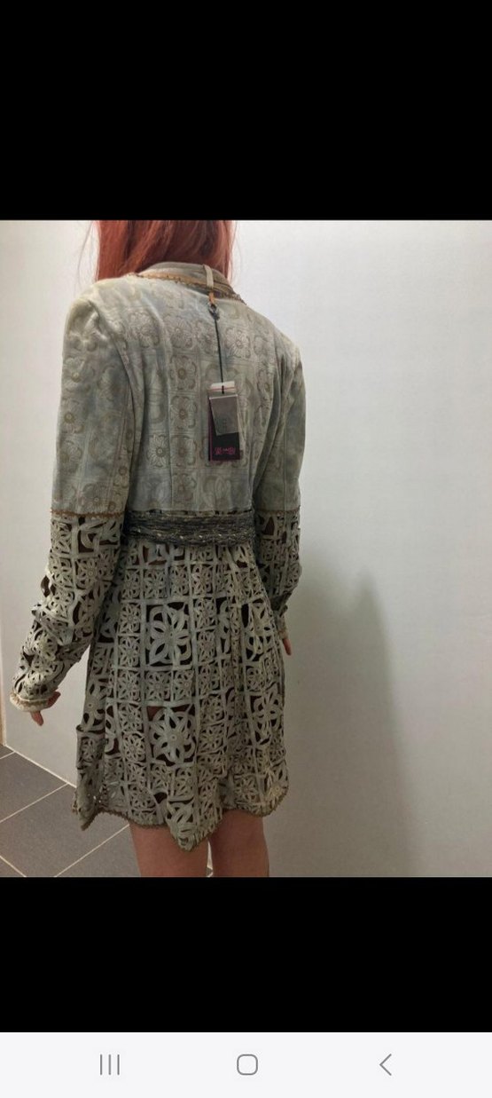 Nakışlı, Kemerli Bohem elbise veya trenckot - Görsel 3