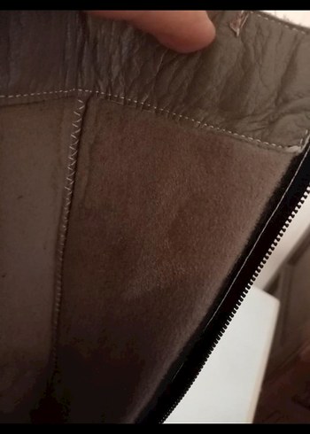 Bej Deri Kadın Dizüstü Çizme - Görsel 3