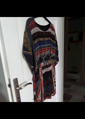 Bohem Tarz Çok Renkli kısa elbise - Görsel 5