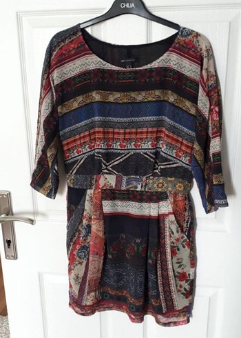 Bohem Tarz Çok Renkli kısa elbise - Görsel 2