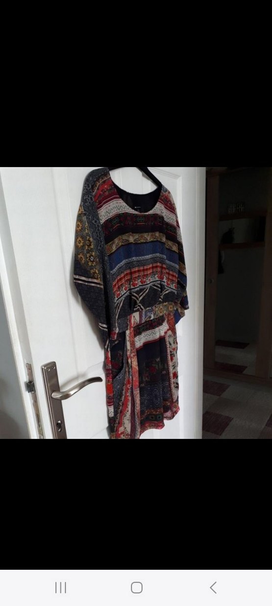 Bohem Tarz Çok Renkli kısa elbise - Görsel 5