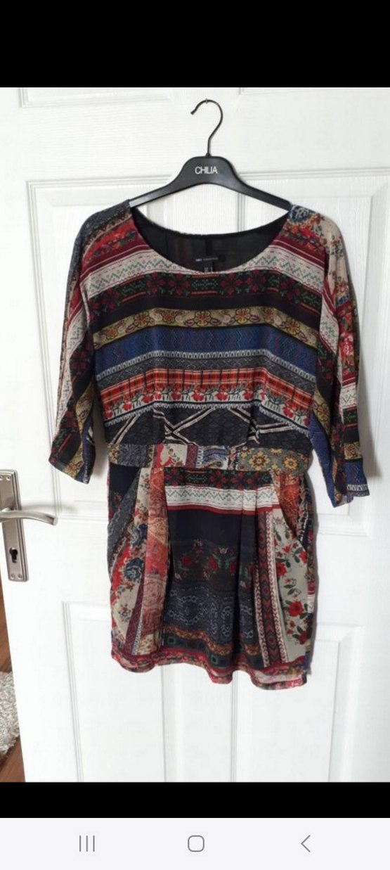 Bohem Tarz Çok Renkli kısa elbise - Görsel 2