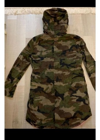 Pembe Kapüşonlu Kamuflaj Kadın mont - Görsel 2