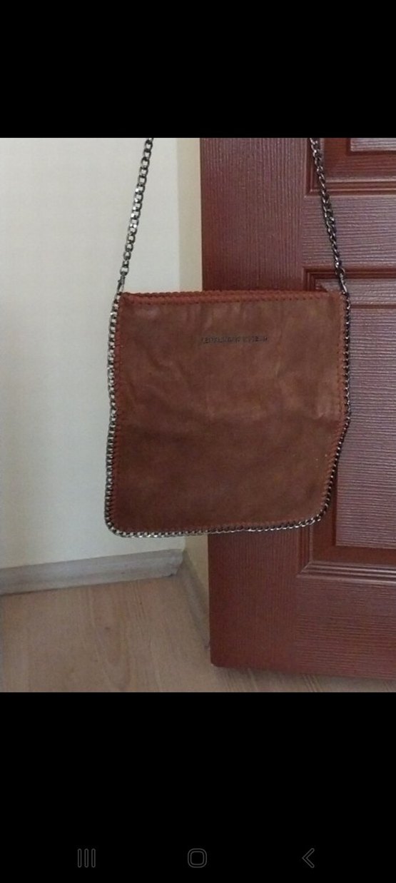 Zincir Detaylı taba renk Kadın Çanta - Görsel 3