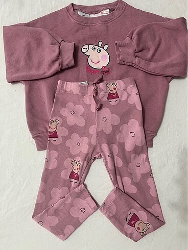 Zara kız çocuk peppa pig alt üst takım