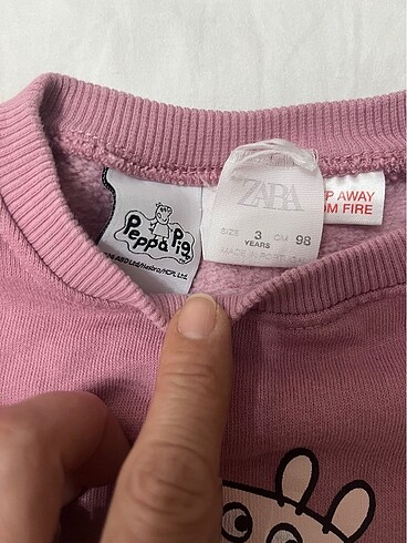 3 Yaş Beden Zara kız çocuk peppa pig alt üst takım