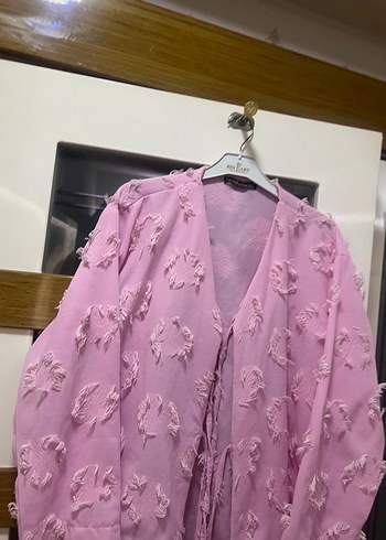 Diğer Pembe Uzun Kollu Bohem Kadın Kimono