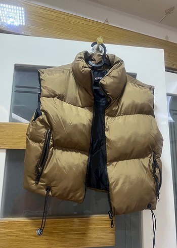 xs Beden Kahverengi Kısa Şişme Yelek