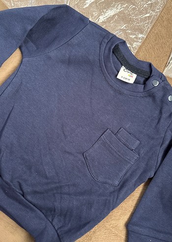Civil 6-24 ay erkek bebek lacivert Sweatshirt, Bisiklet Yaka