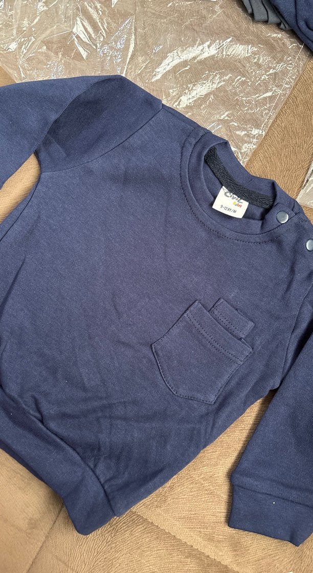 6-24 ay erkek bebek lacivert Sweatshirt, Bisiklet Yaka - Görsel 2