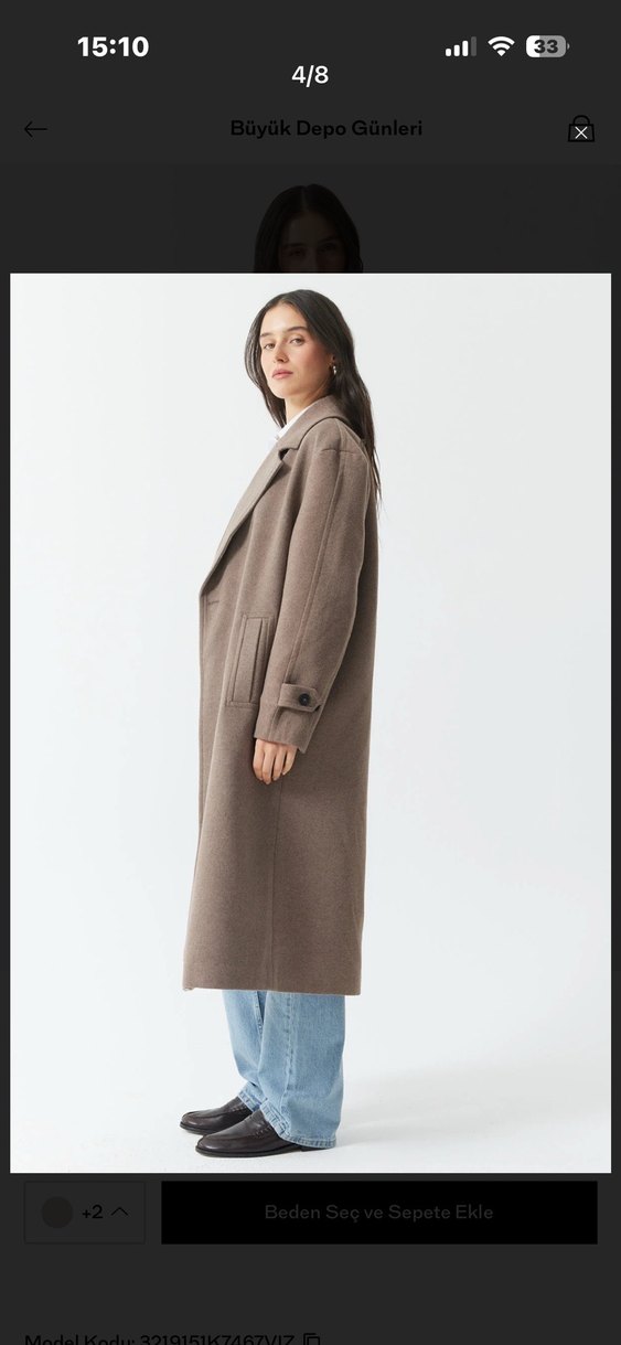 Paulmark Uzun vizon çift düğmeli kaban - Görsel 2