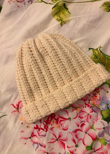 Bej Örgü Kadın Bere krem bere sevgililer günü - Görsel 3