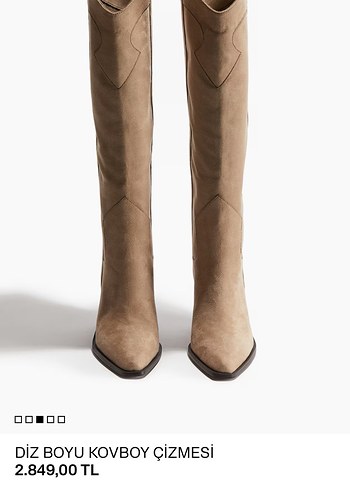 41 Beden camel Renk H&M Bej Süet Kovboy Çizme