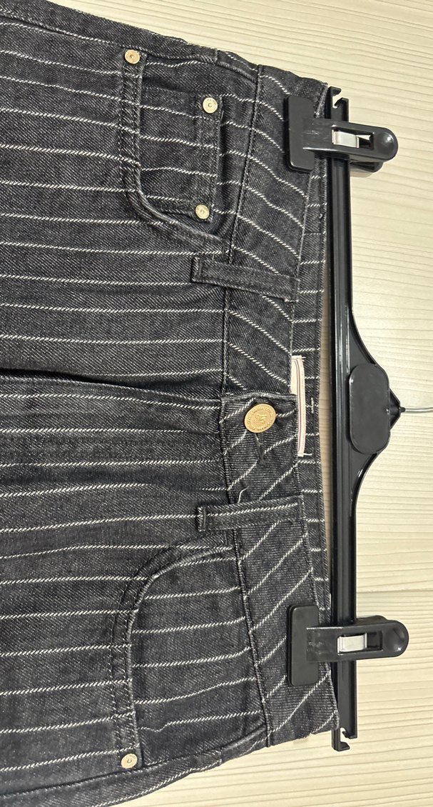 Gri Çizgili Düz Paça Pantolon — görsel 3/5