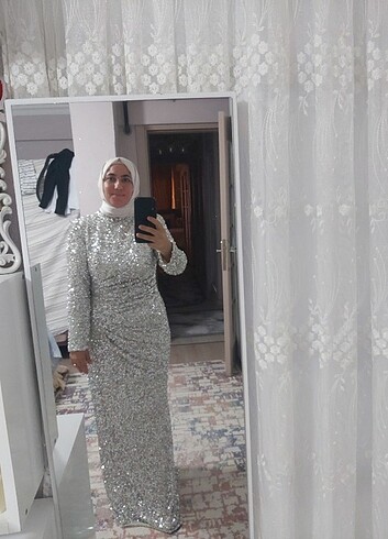 Diğer Pullu payetli tesettur abiye