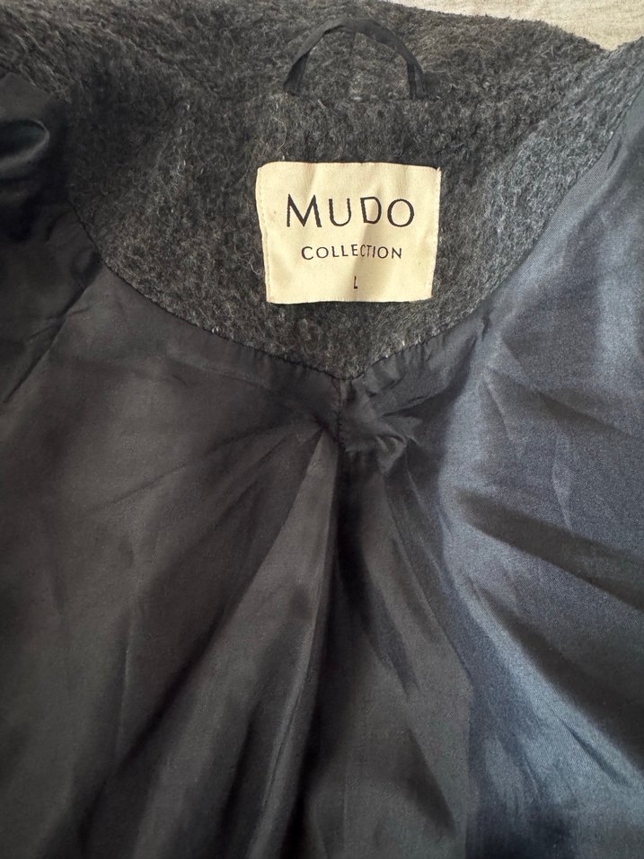 Mudo Koyu Gri Melanj Uzun Kaban — görsel 5/6