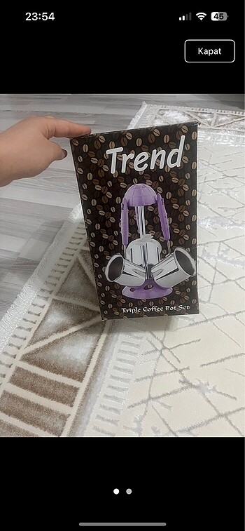 Trend üçlü cezve seti ve asmalıgı