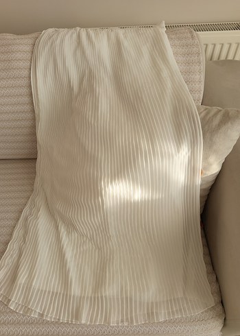 Bej Pileli Midi Kadın Etek - Görsel 2