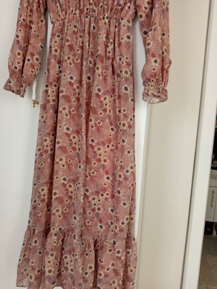 Pembe Çiçek Desenli Bohem Hamile Bluz - Görsel 3