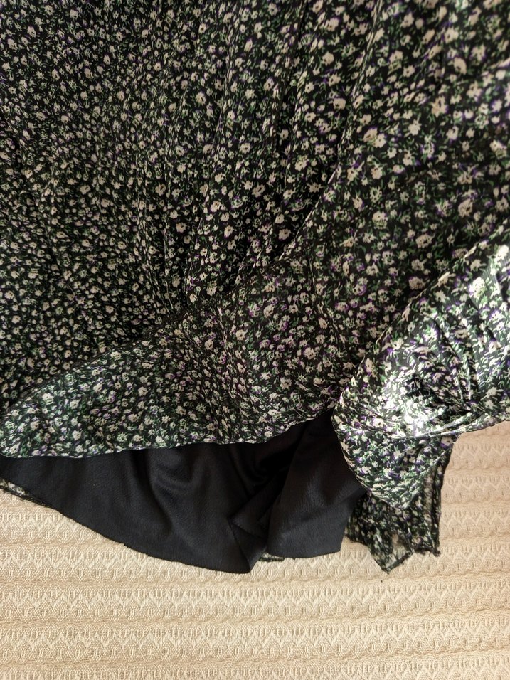 Mor Desenli Piliseli Hamile Uzun Etek - Görsel 3