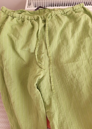 Haki Kadın Hamile Keten pantolon - Görsel 2