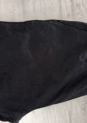 Düğmeli Siyah Rahat Keten Kadın Pantolon - Görsel 2