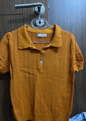 MANGO MEVSİMLİK KISA KOLLU TURUNCU TRİKO