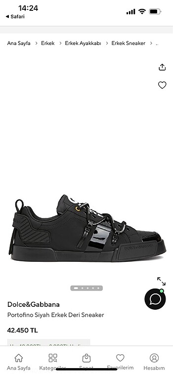 42,5 Beden siyah Renk dolce& gabana