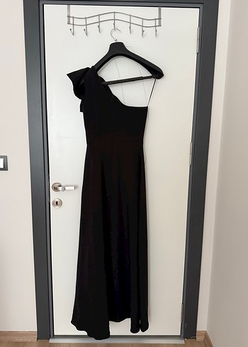 Siyah Drapeli Uzun Elbise - Görsel 5