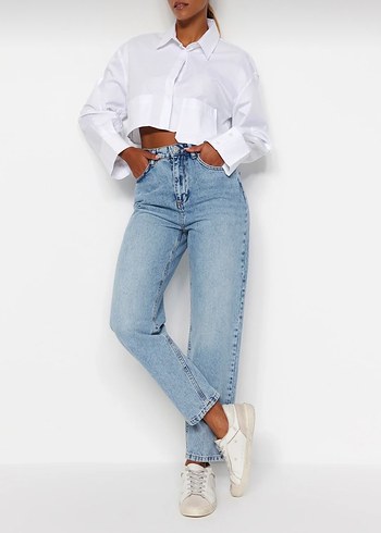 Kadın Açık Mavi Denim Regular Fit Jean - Görsel 2