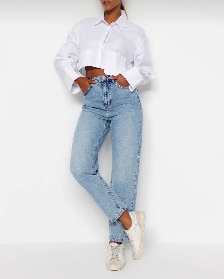 Kadın Açık Mavi Denim Regular Fit Jean - Görsel 2