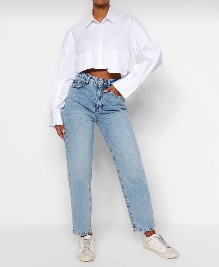 Kadın Açık Mavi Denim Regular Fit Jean - Görsel 4