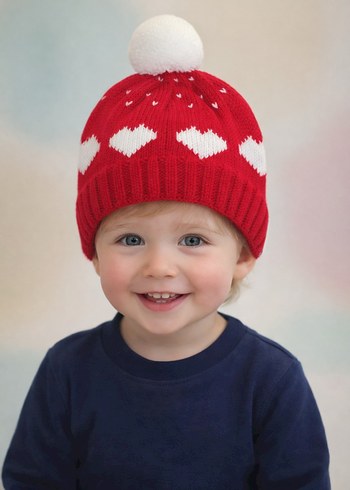 kalp işlemeli bere - Görsel 2