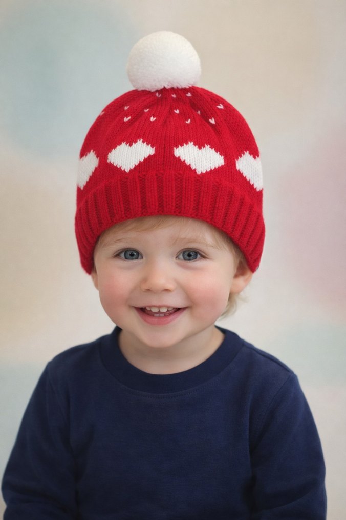 kalp işlemeli bere - Görsel 2