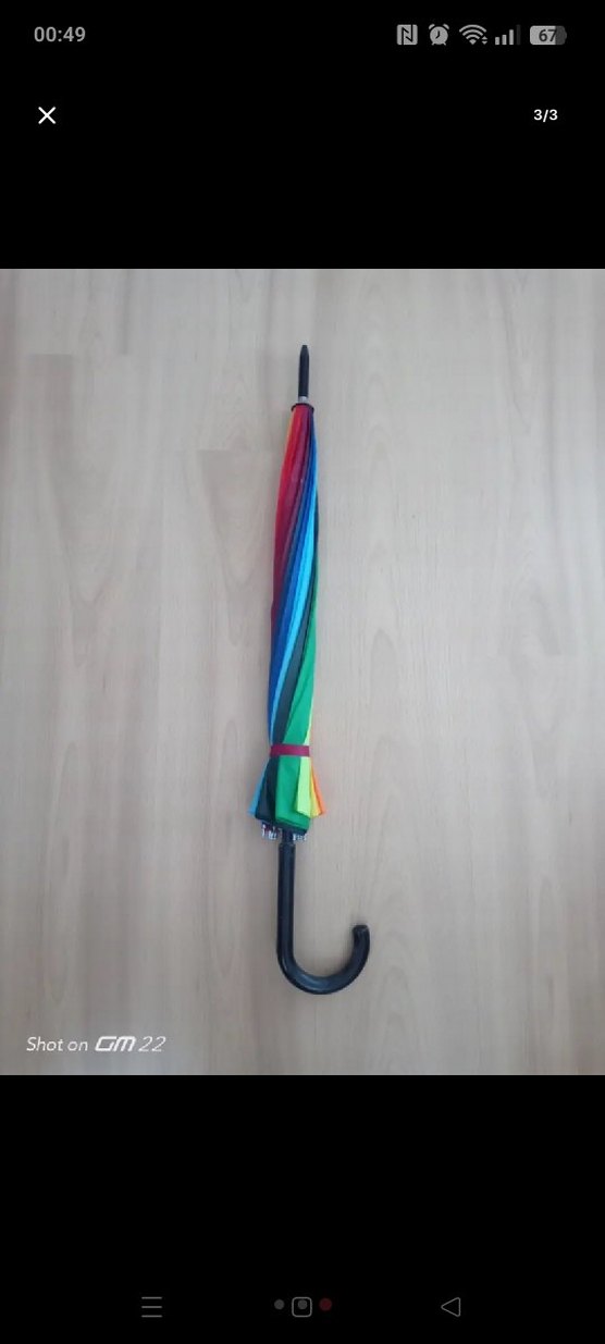 Şeffaf Çok Renkli Kadın Şemsiye - Görsel 2