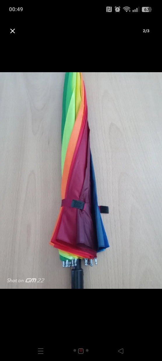 Şeffaf Çok Renkli Kadın Şemsiye - Görsel 3