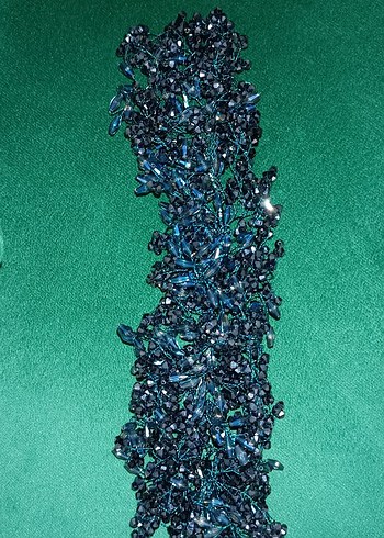 Gelin tacı nişan tacı kına tacı tesettür taç lacivert - Görsel 3