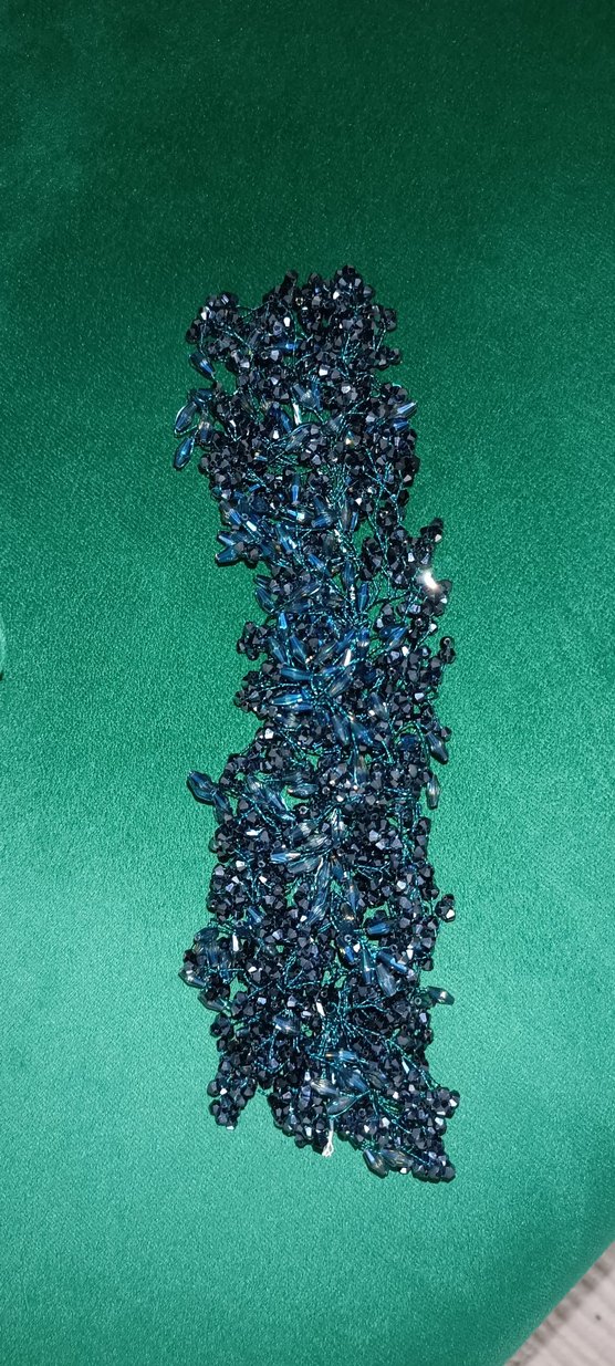 Gelin tacı nişan tacı kına tacı tesettür taç lacivert - Görsel 3