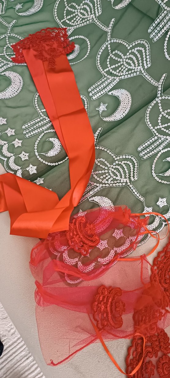 Gelin duvağı Damat duvağı gelin kuşağı gelin kına eldiveni - Görsel 3