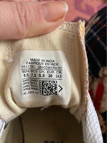38 Beden sarı Renk Converse All star