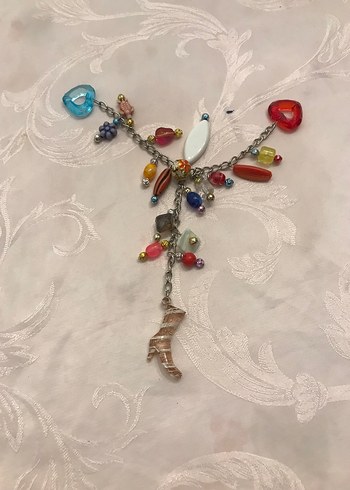 Renkli Boncukl kalpli anahtarlık - Görsel 3