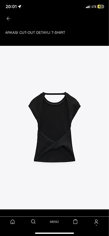 Zara arkası cut oyt detaylı tshirt