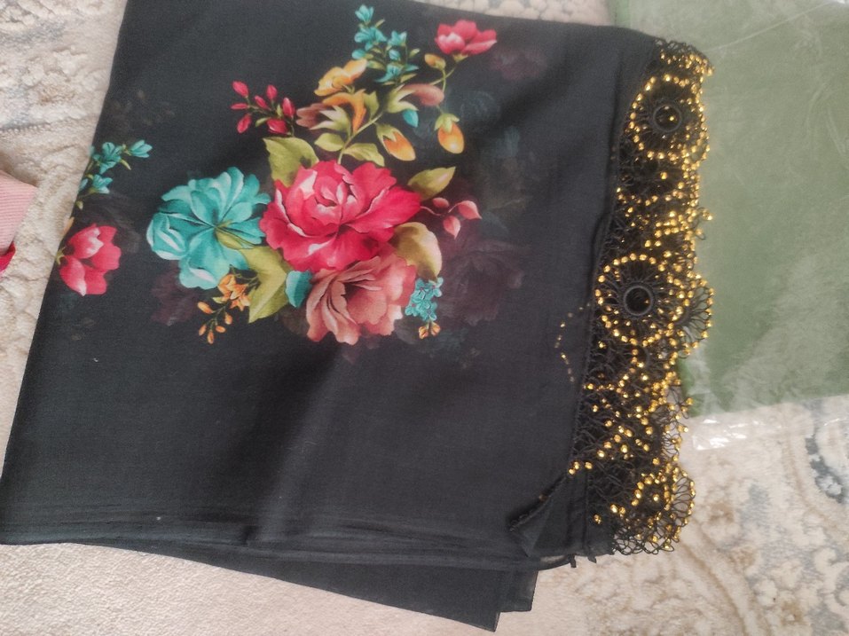 Boncuk İşlemeli Çok Renkli Bohem Kadın türbent iğne oyası - Görsel 2