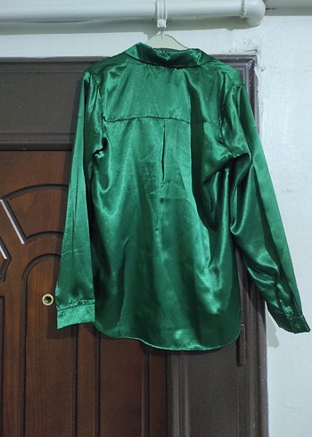 Parlak Yeşil Uzun Kollu Kadın Gömlek - Görsel 3